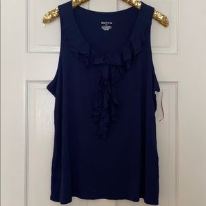 ☀️Merona Navy Blue Ruffle Top Size XXL